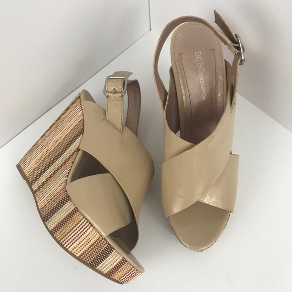 BCBGeneration Patent Leather Imana Platform Wedges - Picture 2 of 8